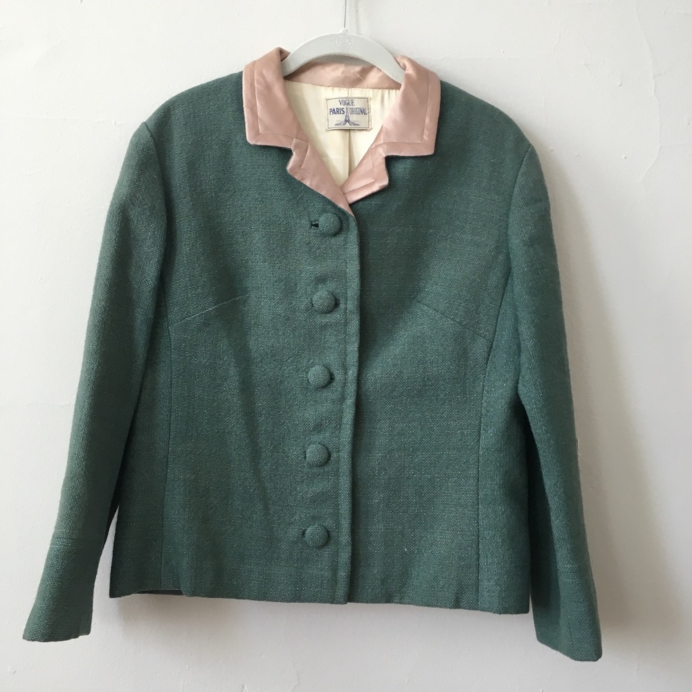 Vogue Paris Original Cropped Handmade Woolen and Silken Coat